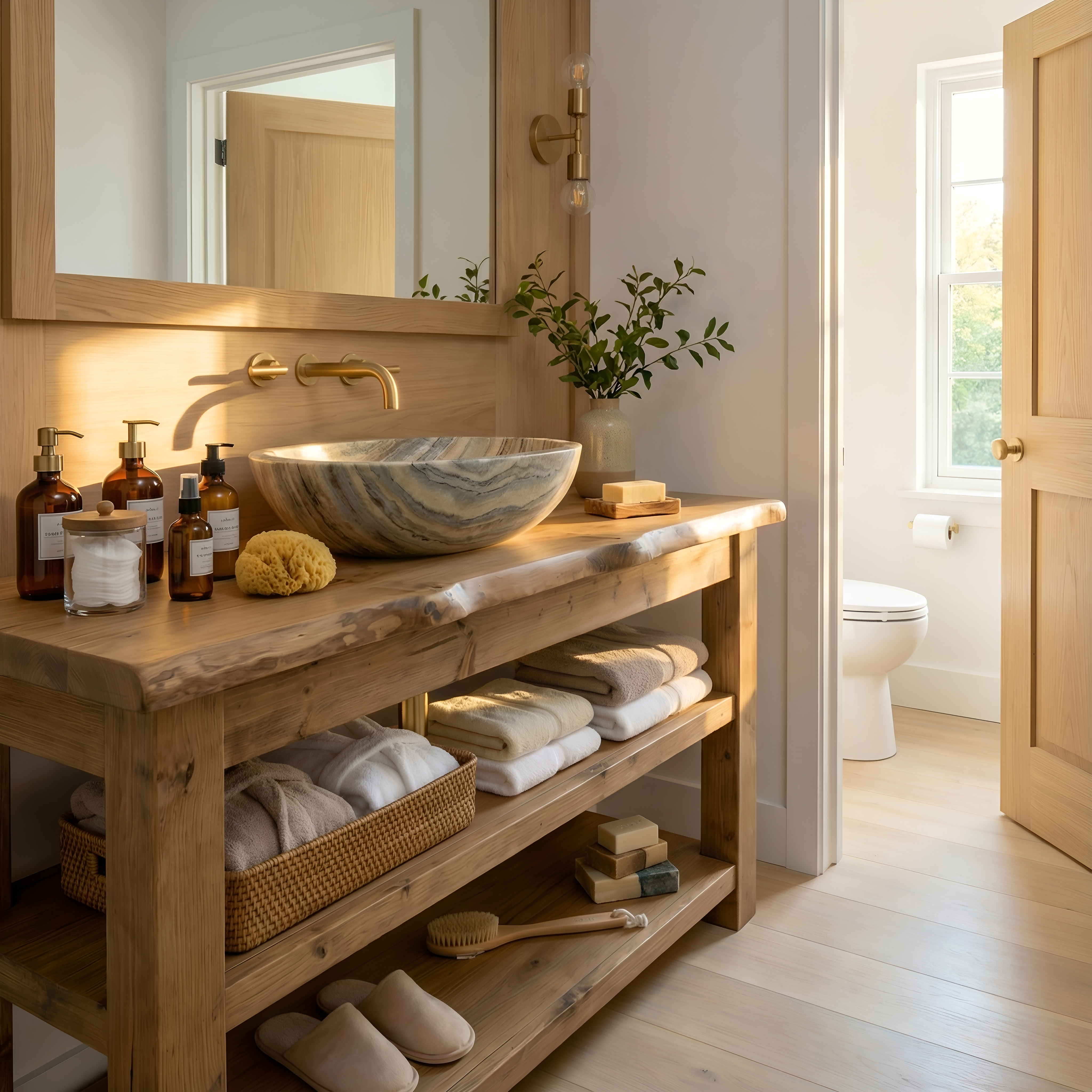 Venti Live Edge Vanity Solid Wood With Storage