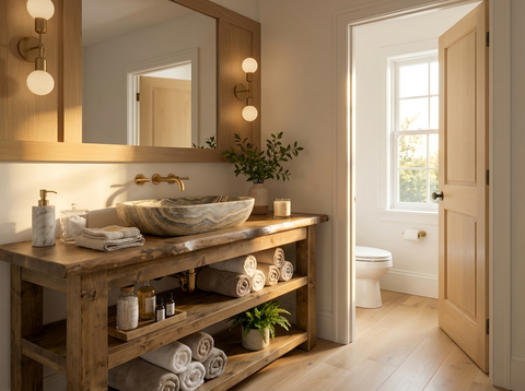 Venti Live Edge Vanity Solid Wood With Storage