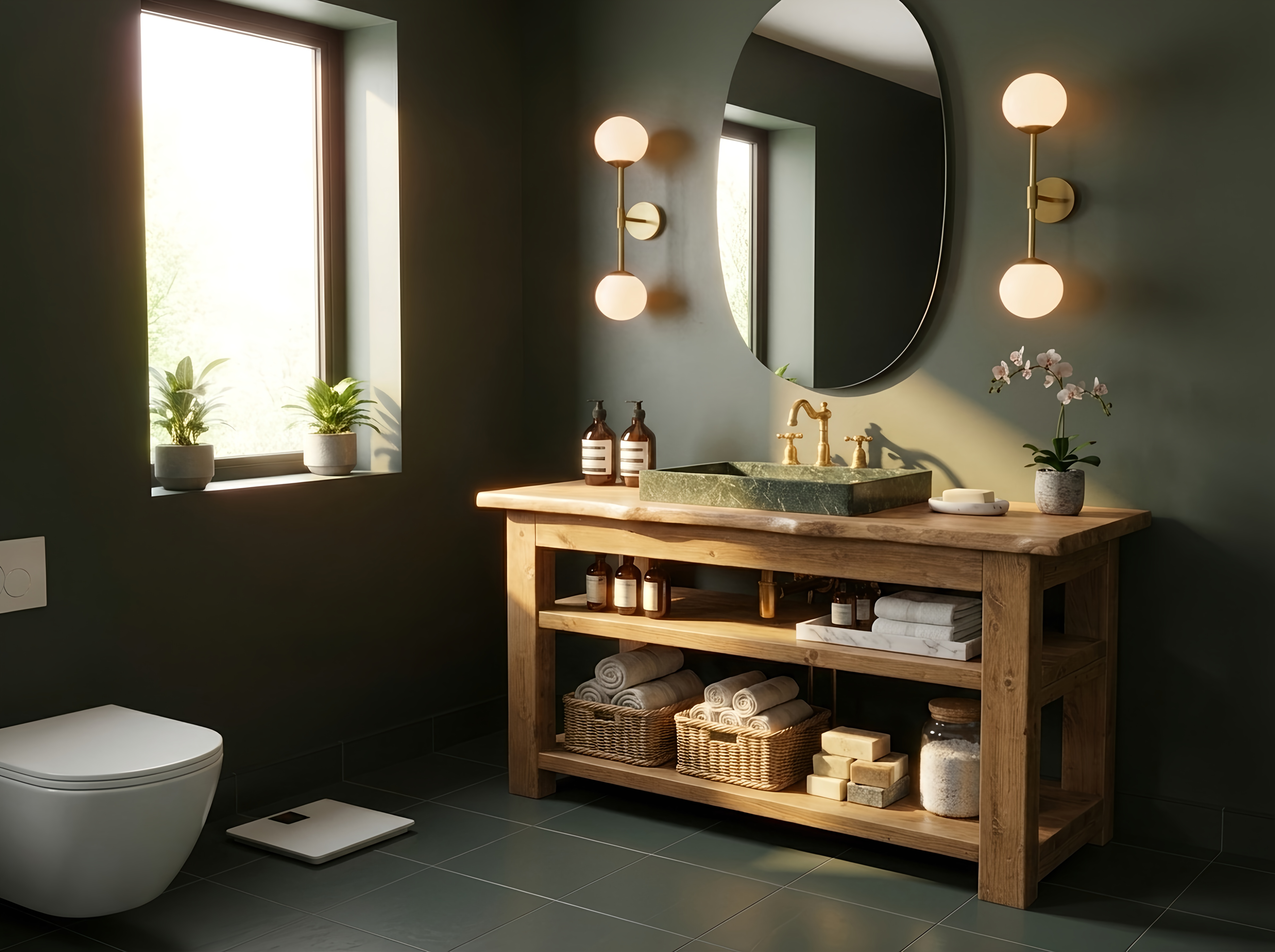 Venti Live Edge Vanity Solid Wood With Storage