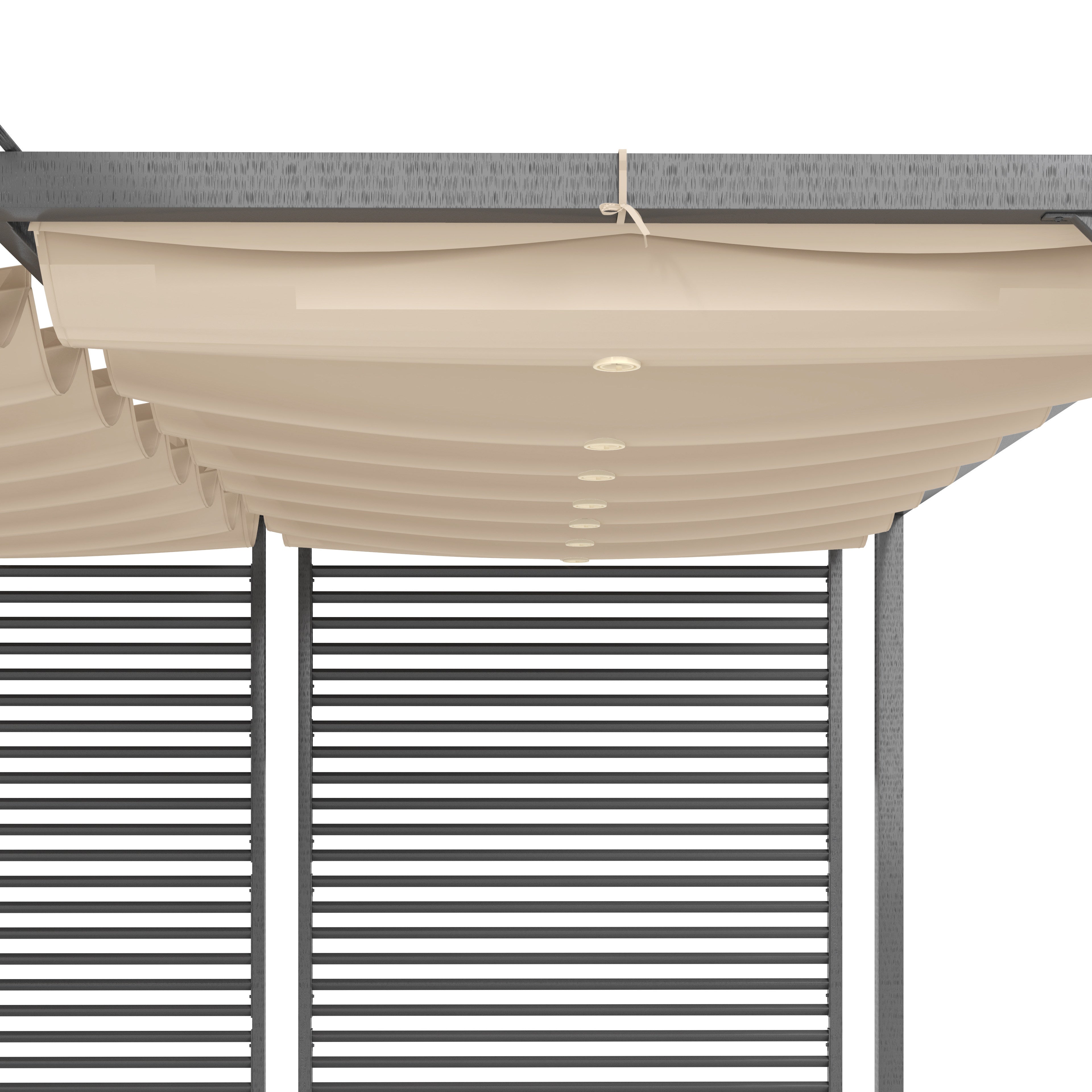 Outsunny 3 x 2.8m Metal Pergola, with Retractable Fabric Roof - Beige