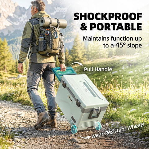 Outsunny 42.5L Compressor Car Fridge Freezer, Camping Refrigerator with App Control, 20℃-20℃