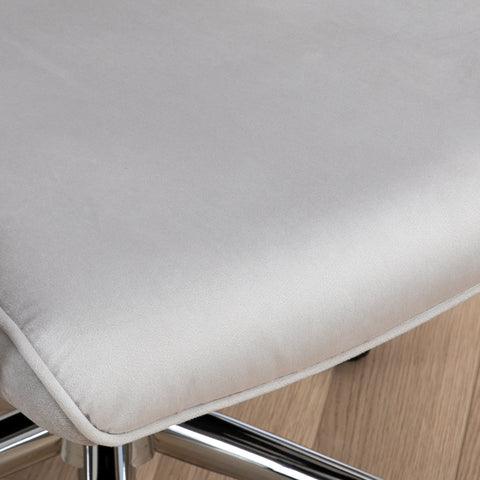 Vinsetto Linen Computer Chair with Armrest, Modern Swivel Chair with Adjustable Height, Light Grey