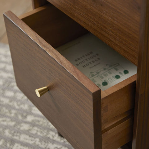 Wright Narrow Walnut Bedside Table