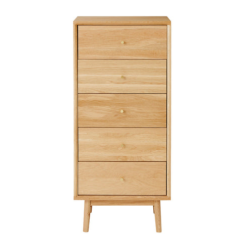 Wright Oak Tallboy Chest of 5 Drawers