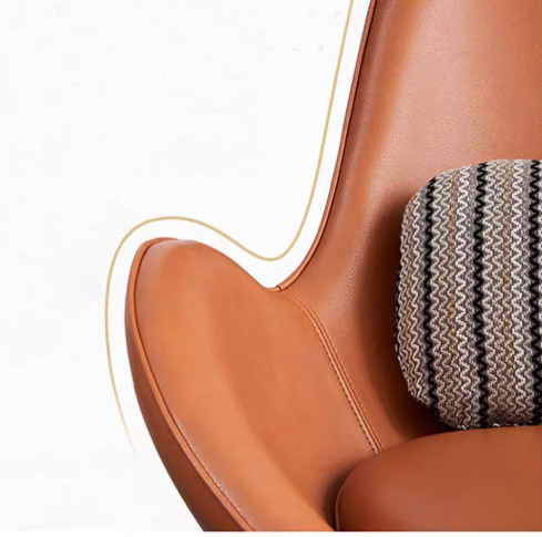 Classical Snail Armchair, Brown Leather