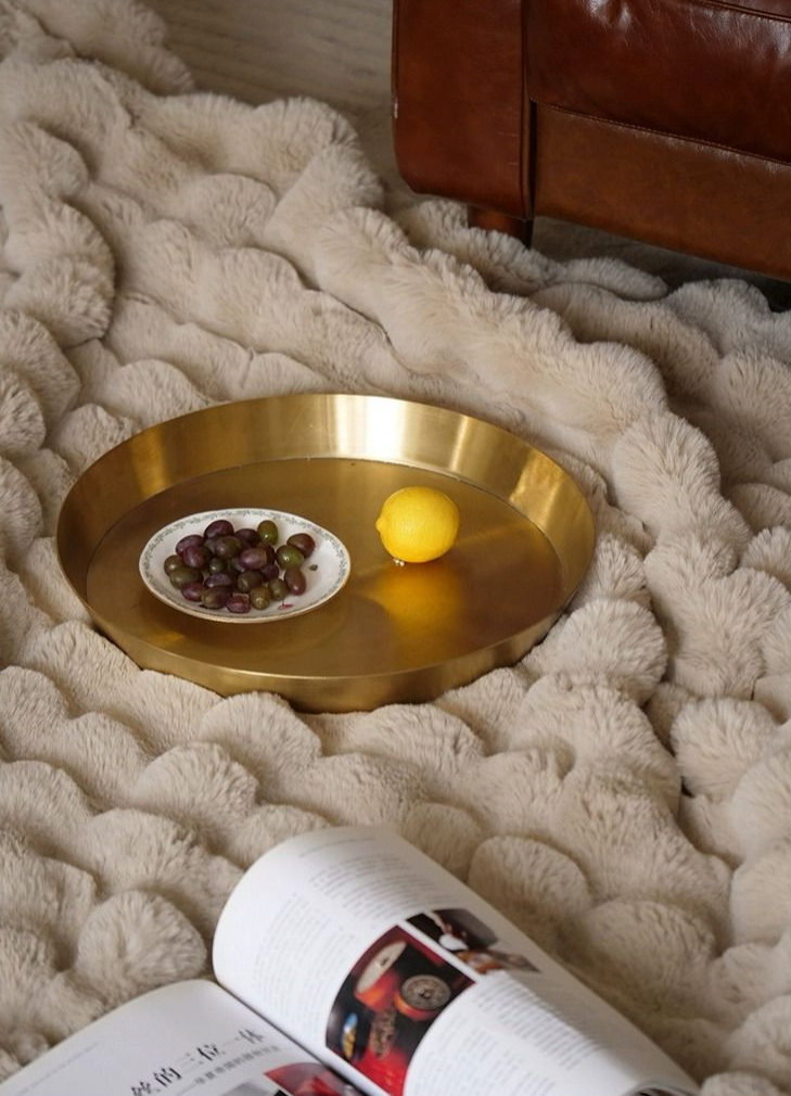 Cosmo Round Side Table With Gold Tray