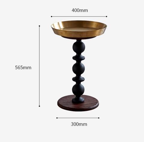 Cosmo Round Side Table With Gold Tray
