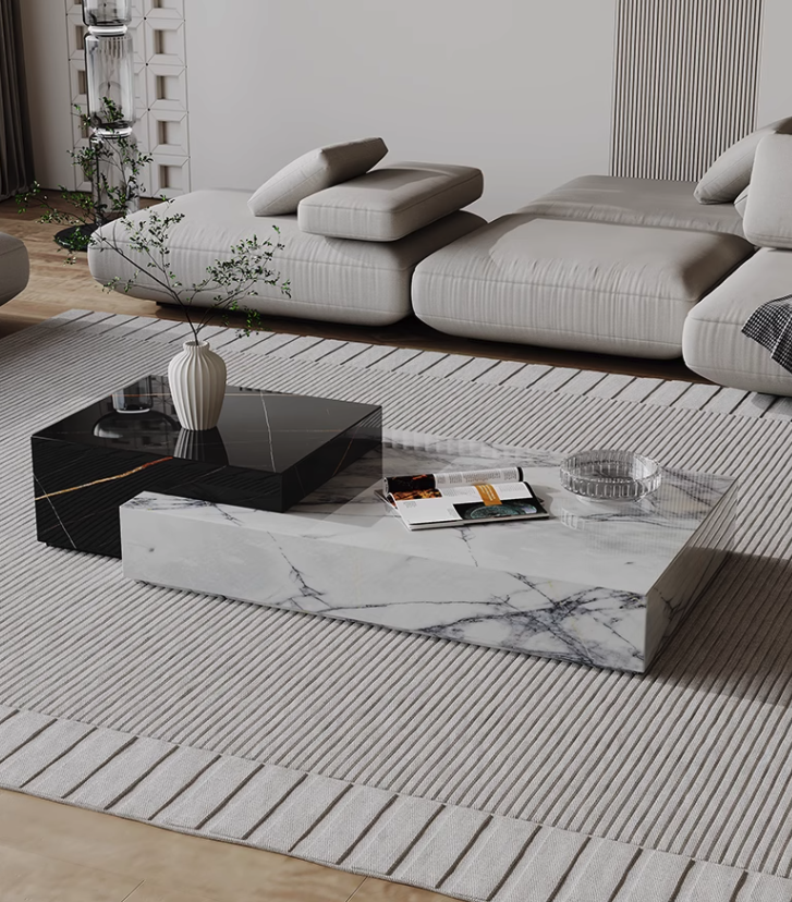 Giuli Marble Coffee Table Set, Stone