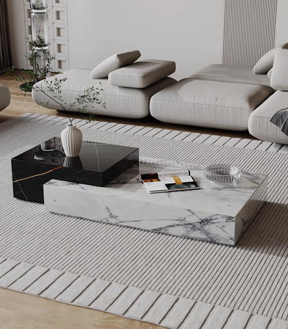 Giuli Marble Coffee Table Set, Stone
