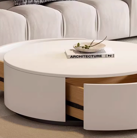 Aria Marble Coffee Table Set, With Stool