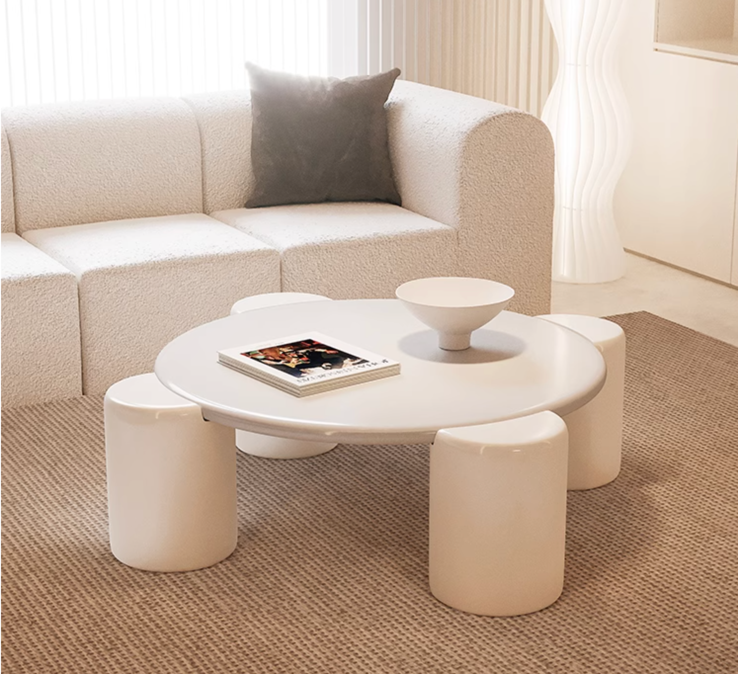 Nova Flower Nesting Coffee Table, White｜ DC Concept