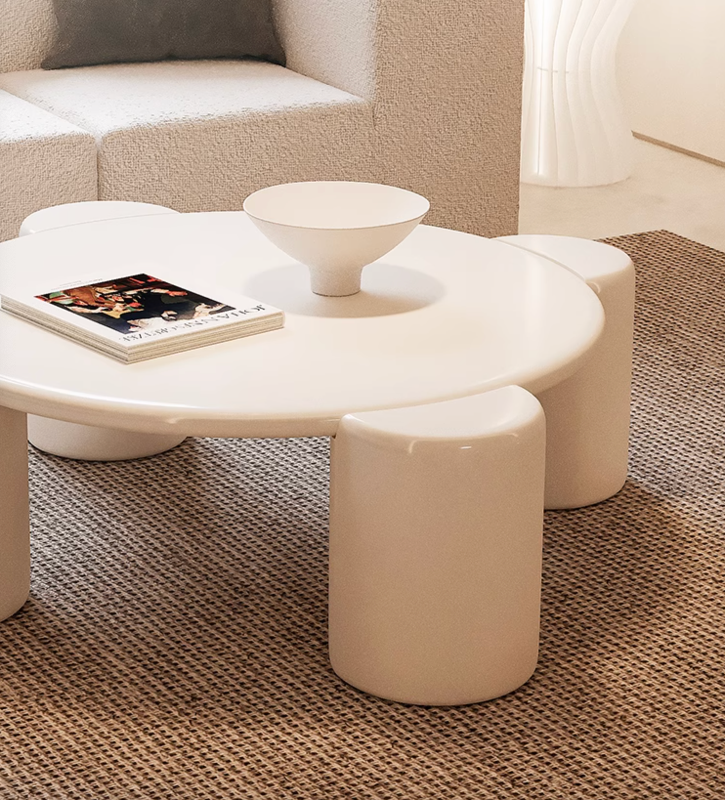 Nova Flower Nesting Coffee Table, White｜ DC Concept