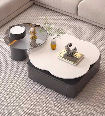 Aroma Flower Nesting Coffee Table, White Top