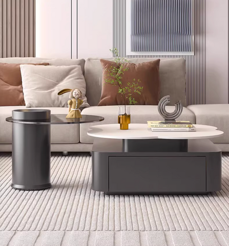 Aroma Flower Nesting Coffee Table, White Top