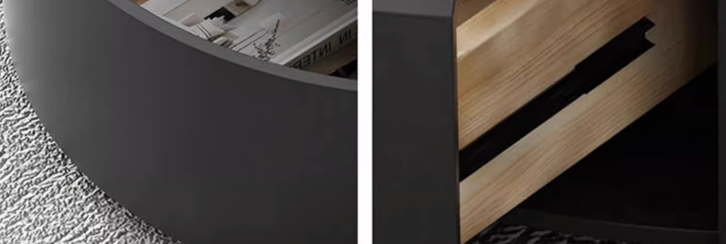 Mosaic Round Nesting Coffee Table Set With Ottoman