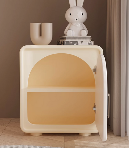 Sunset Serenade Bedside Table, White｜ DC Concept