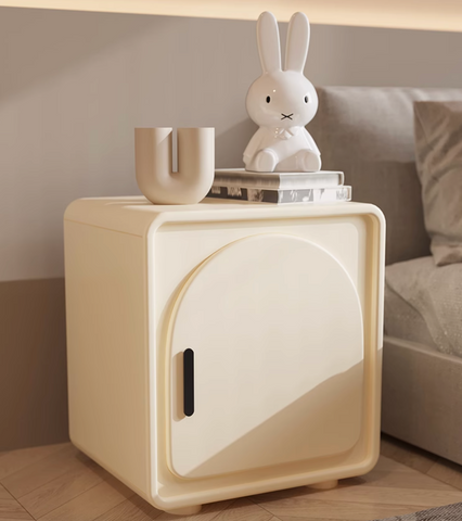 Sunset Serenade Bedside Table, White｜ DC Concept
