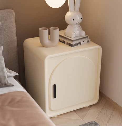 Sunset Serenade Bedside Table, White｜ DC Concept