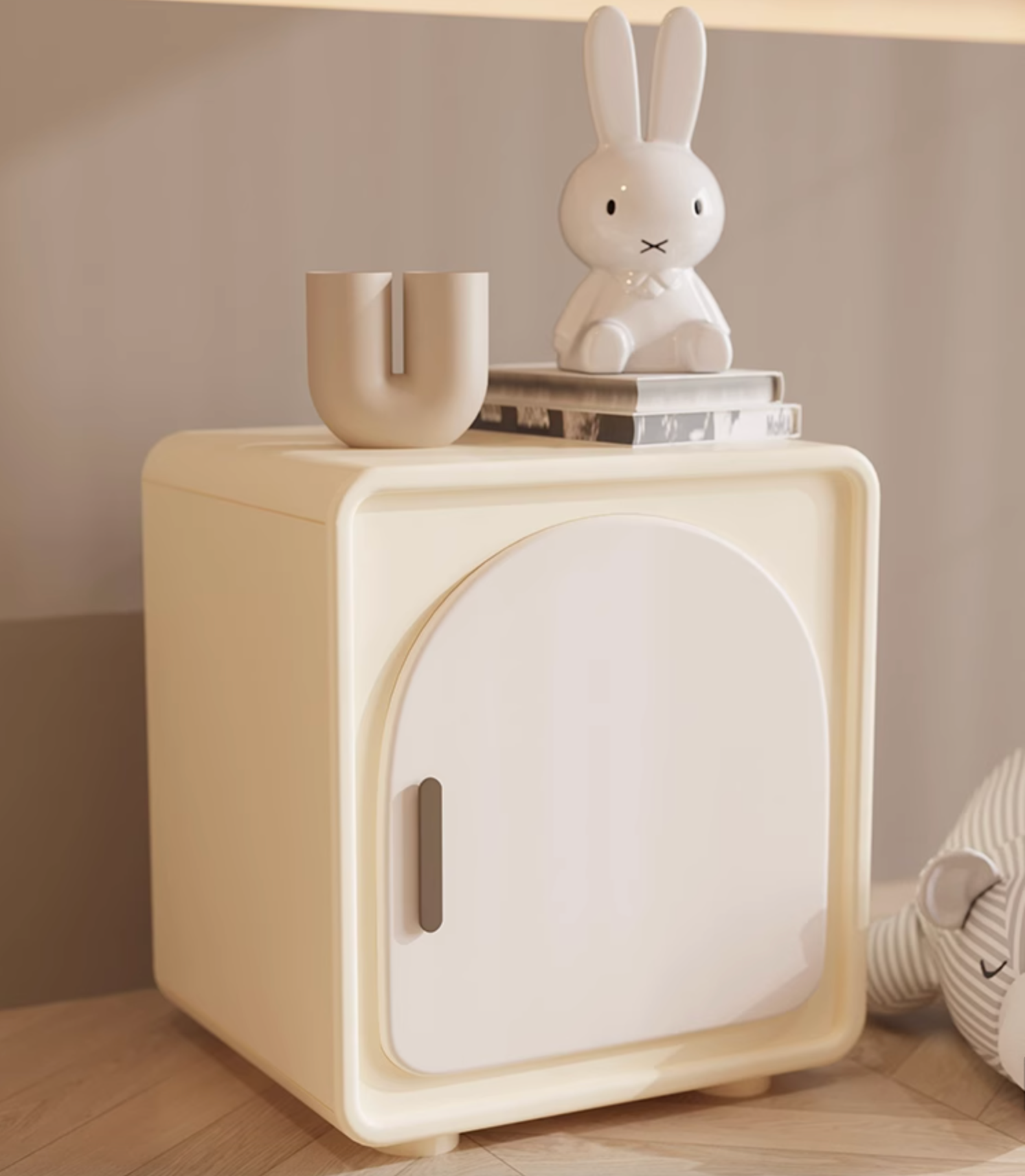 Sunset Serenade Bedside Table, White｜ DC Concept