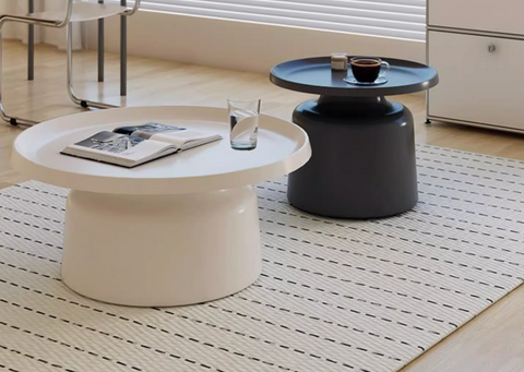 Lucas Coffee Table Set, White & Black