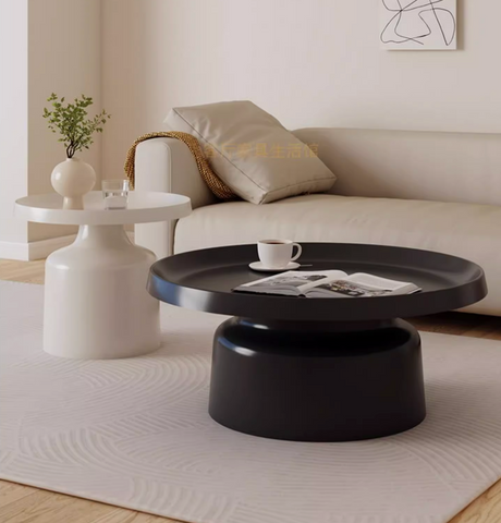 Lucas Coffee Table Set, White & Black