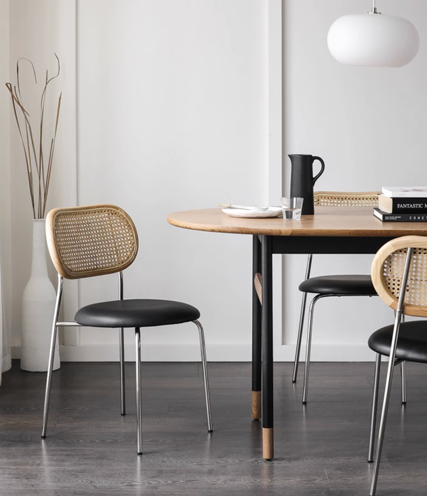 Luna Rattan Dining Chair, Oak｜ DC Concept
