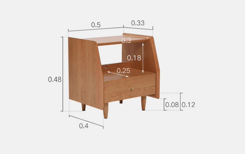 Devin Bedside Table, Solid Wood｜ DC Concept