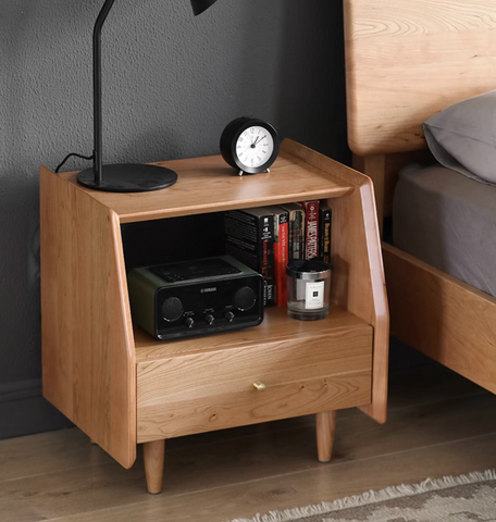 Devin Bedside Table, Solid Wood｜ DC Concept