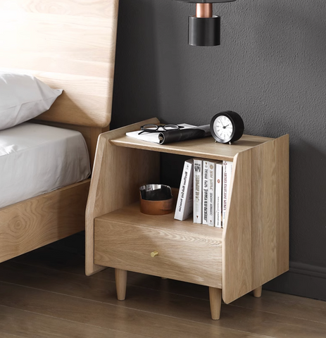Devin Bedside Table, Solid Wood｜ DC Concept