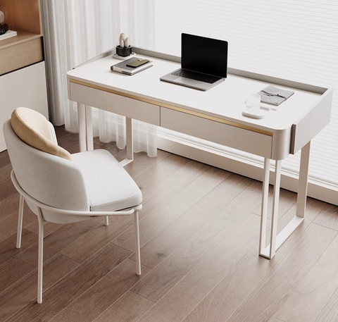Otto Office Desk - White Sintered Stone