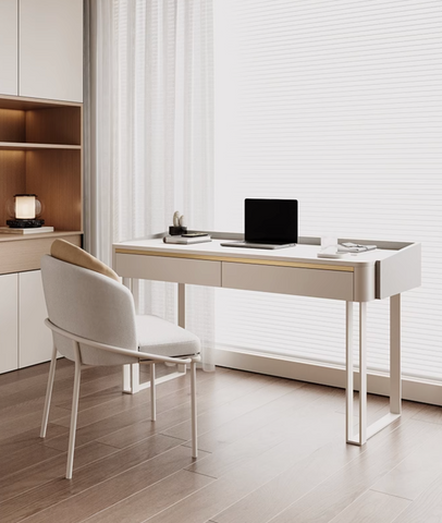 Otto Office Desk - White Sintered Stone