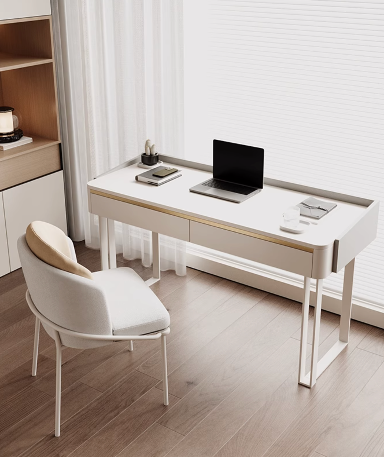 Otto Office Desk - White Sintered Stone｜ DC Concept