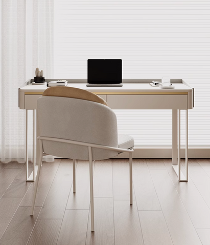 Otto Office Desk - White Sintered Stone