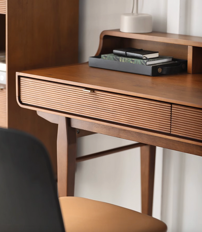 Moran Carved Office Desk, Solid Wood｜ DC Concept