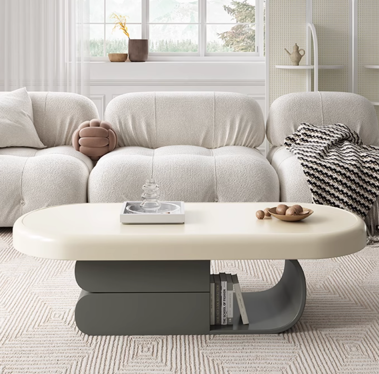 Freda Coffee Table, Milky White