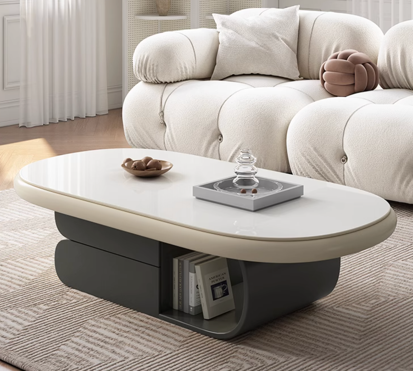 Freda Coffee Table, Milky White