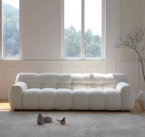 Cora Candy Three Seater Sofa, White｜ DC Concept