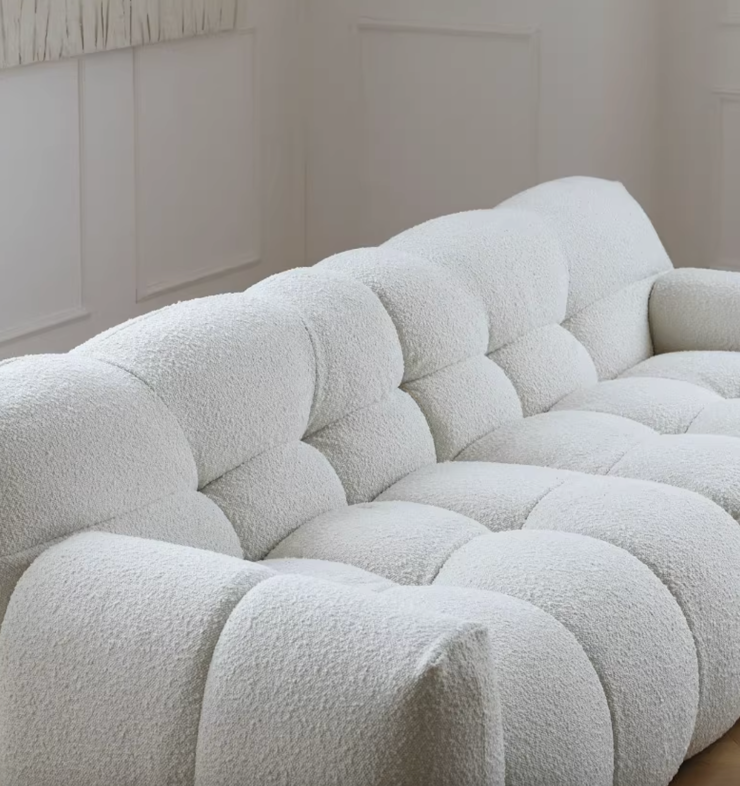 Cora Candy Three Seater Sofa, White｜ DC Concept