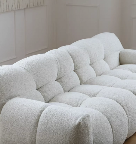 Cora Candy Three Seater Sofa, White｜ DC Concept