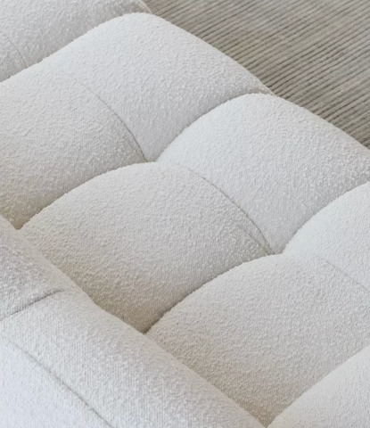 Cora Candy Three Seater Sofa, White｜ DC Concept