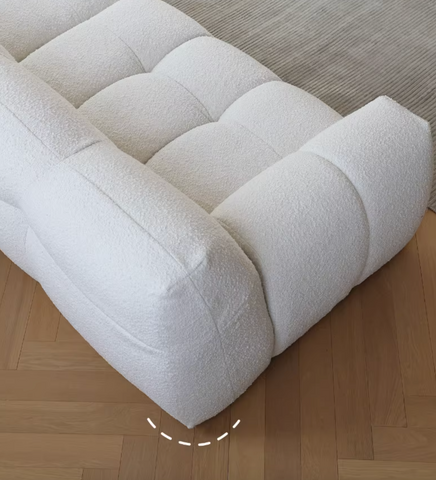 Cora Candy Three Seater Sofa, White｜ DC Concept
