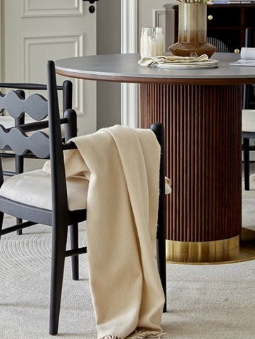 Bek Round Dining Table, Brown