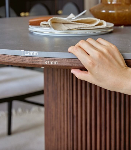 Bek Round Dining Table, Brown