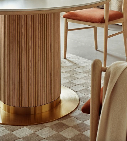 Bek Round Dining Table, White｜ DC Concept