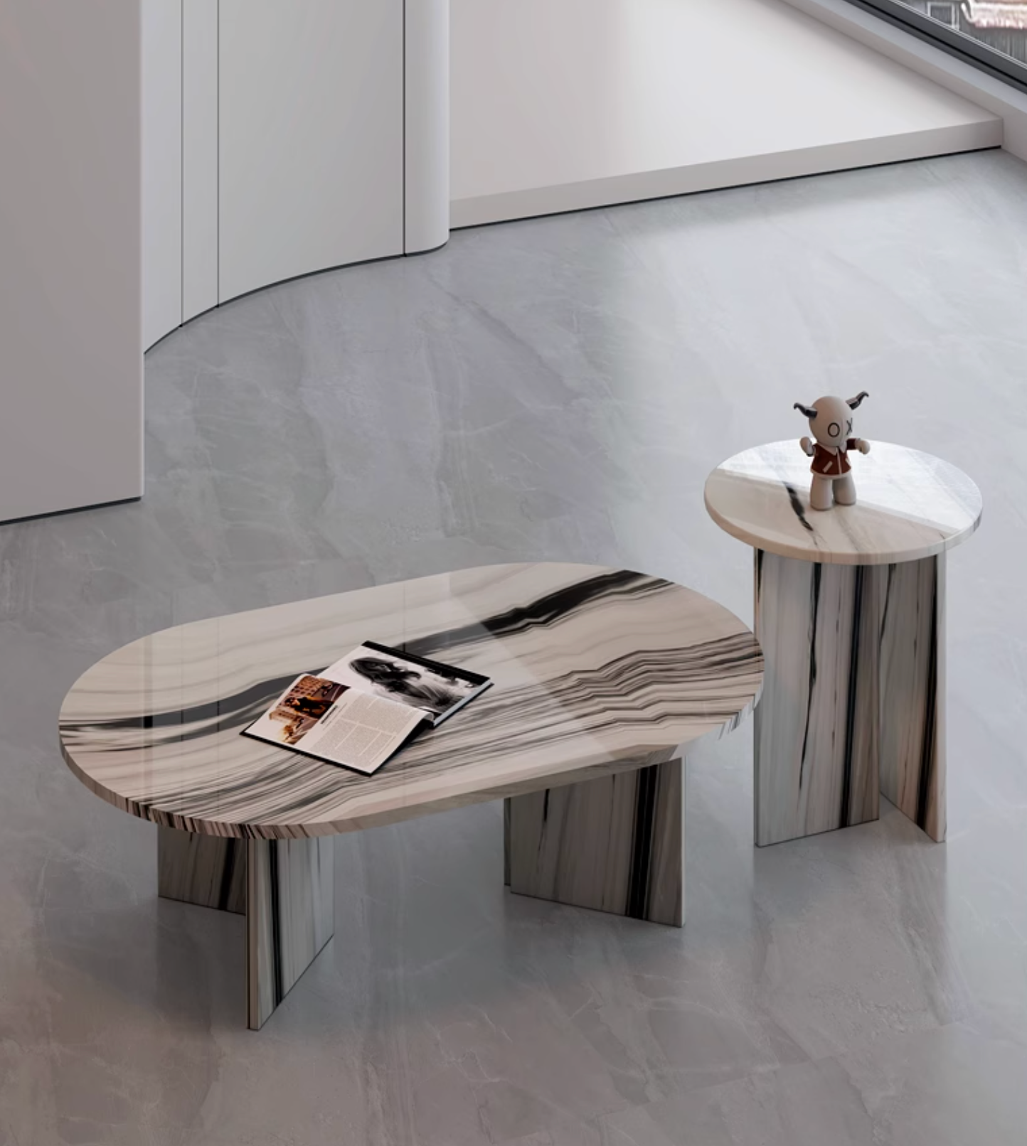 Goliah Coffee Table Set, Marble