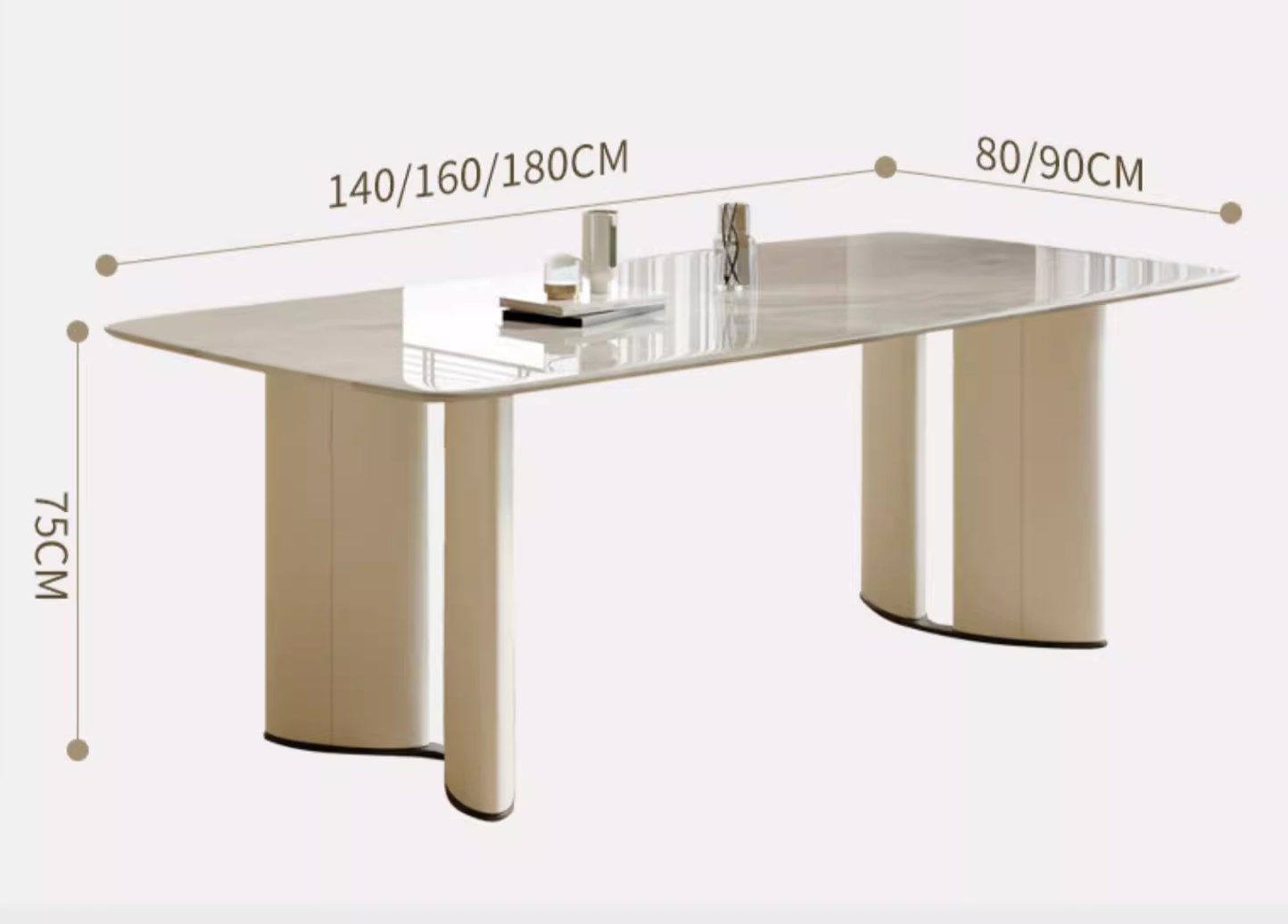 Felicia Dining Table, Marble