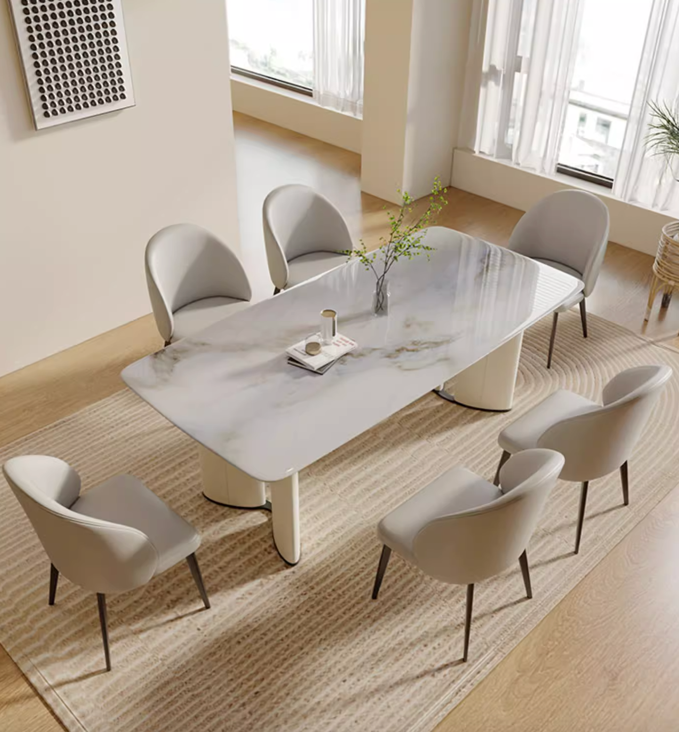 Felicia Dining Table, Marble