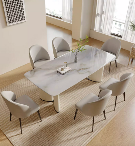 Felicia Dining Table, Marble