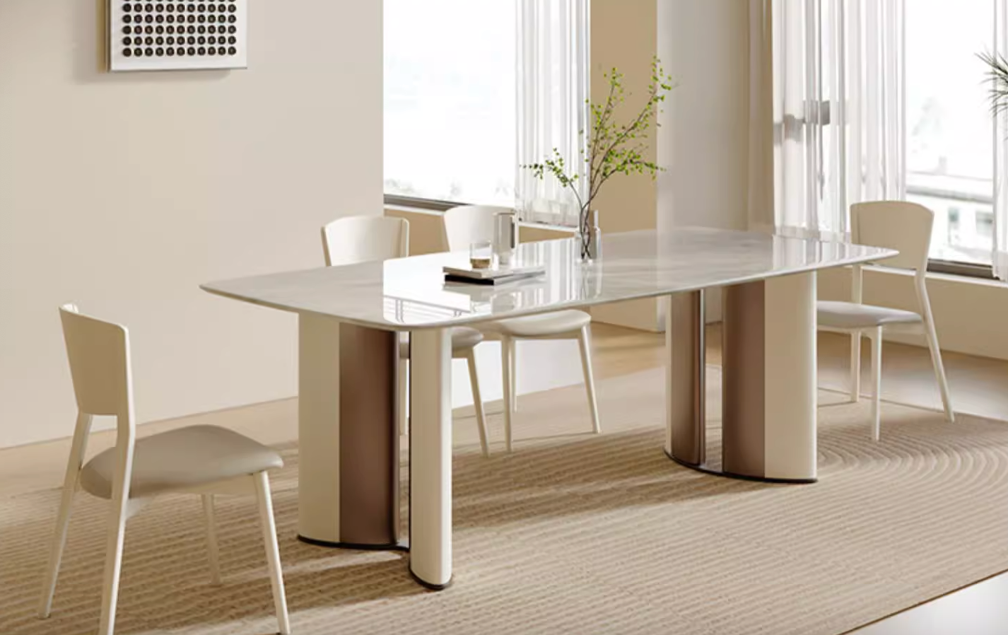 Felicia Dining Table, Marble