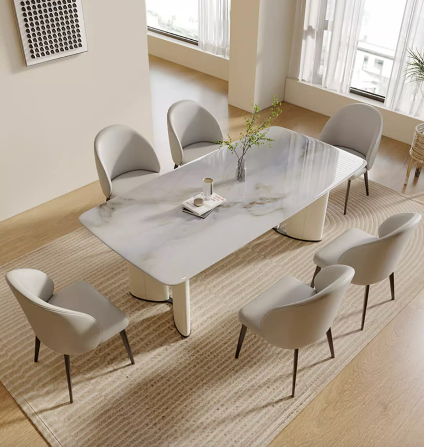 Felicia Dining Table, Marble